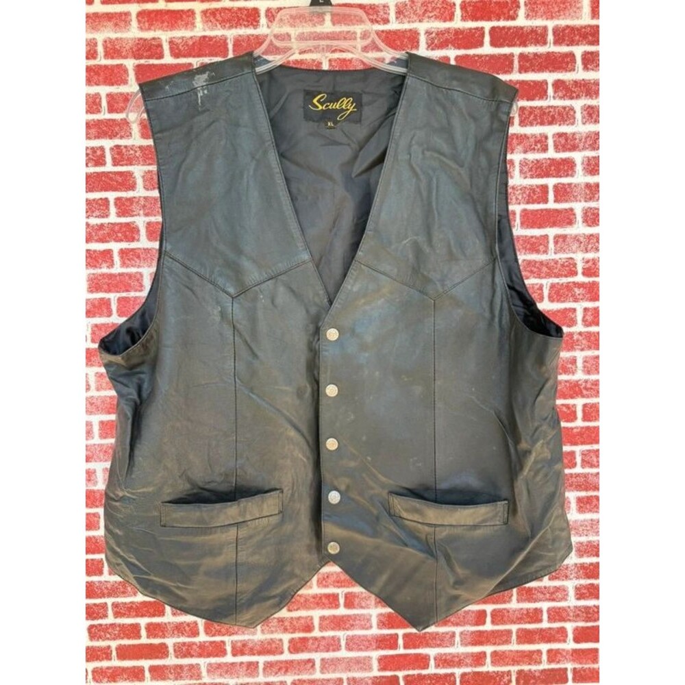 Vintage Scully Leather Western Vest Mens XL